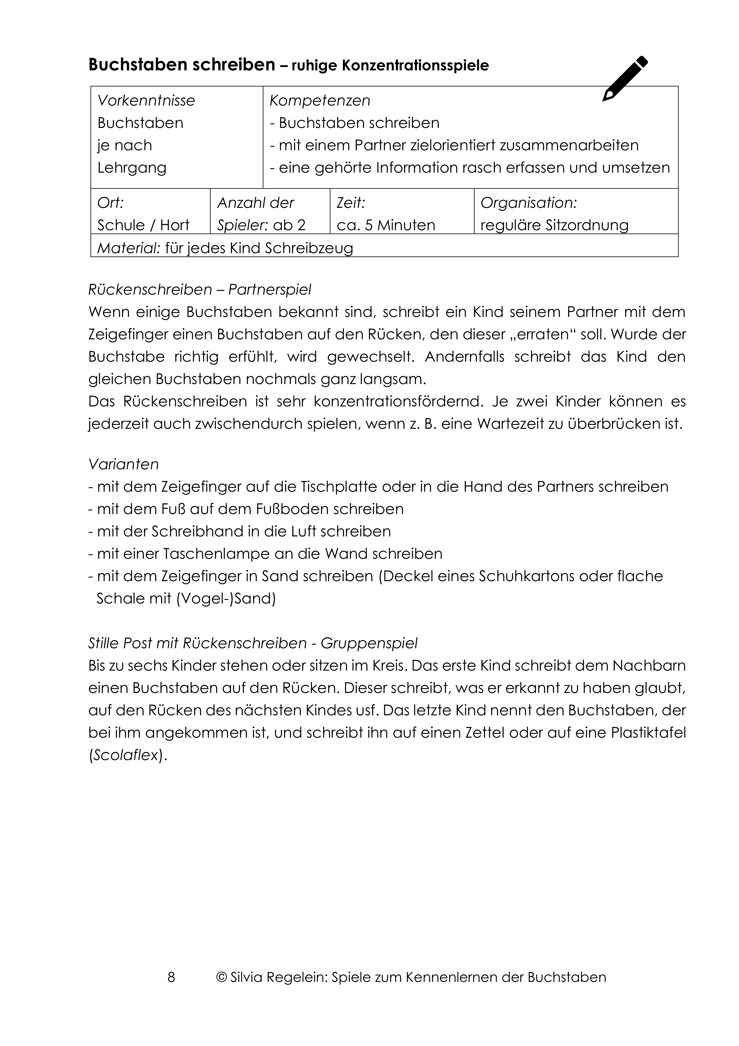 Spiele zum kennenlernen klasse 1