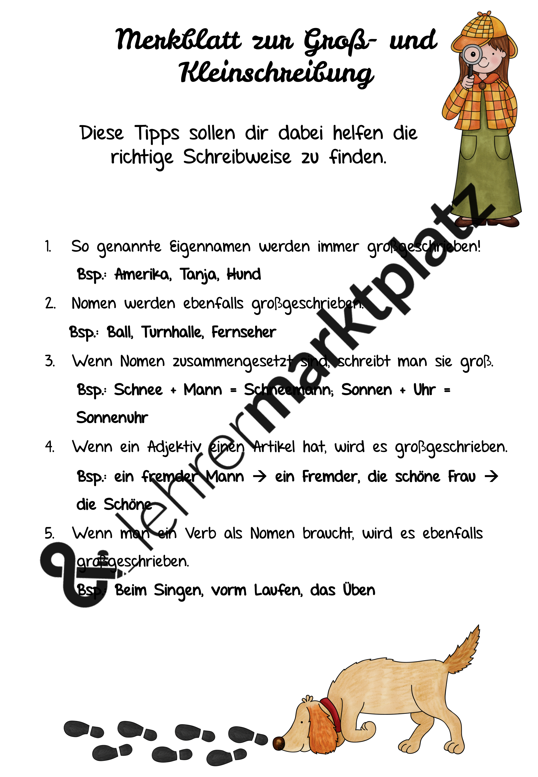 Groß-und Kleinschreibung – Unterrichtsmaterial im Fach Deutsch