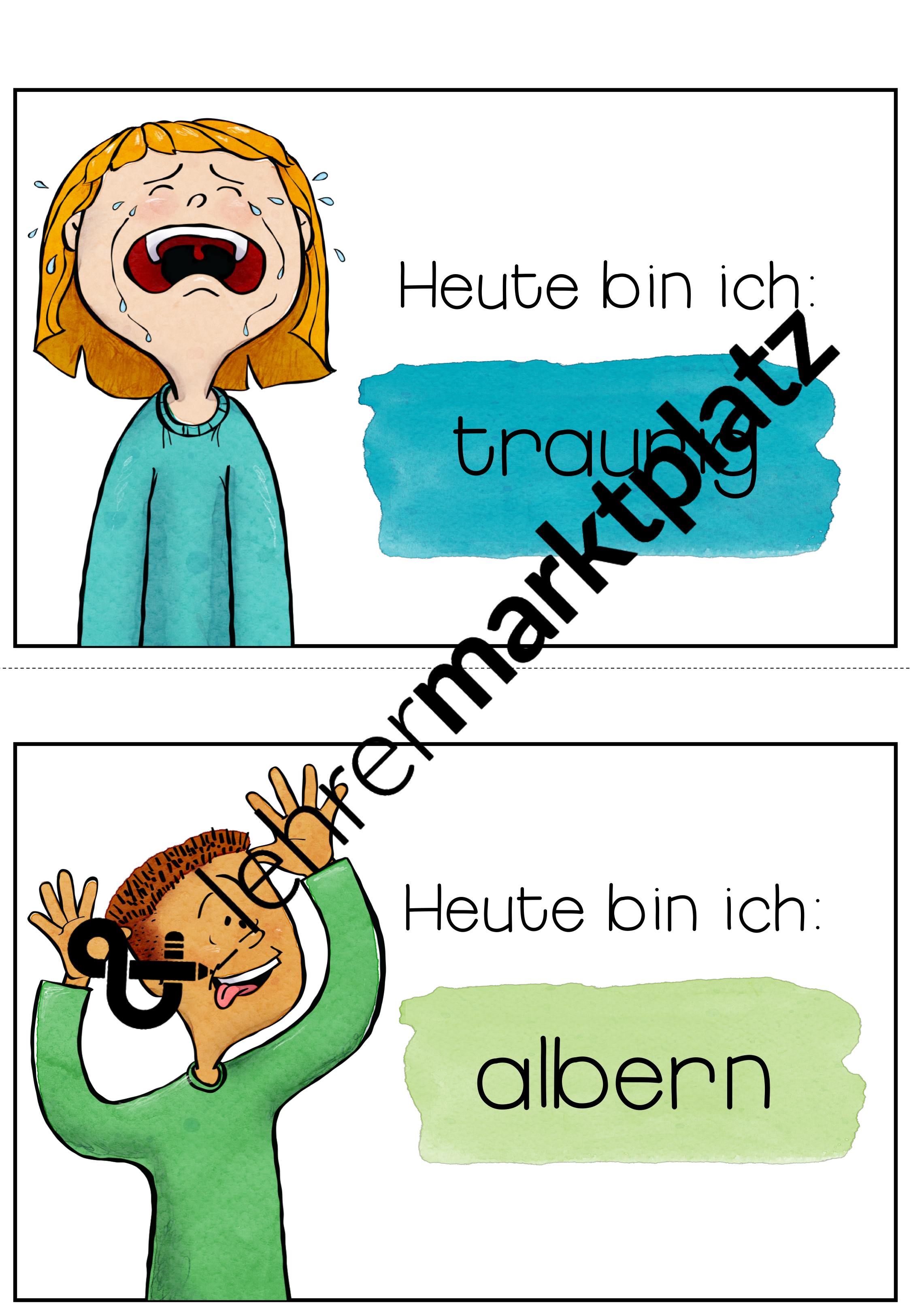 Heute fühle ich mich (18 Kärtchen um Gefühle zu benennen und darüber zu sprechen) Emotionale