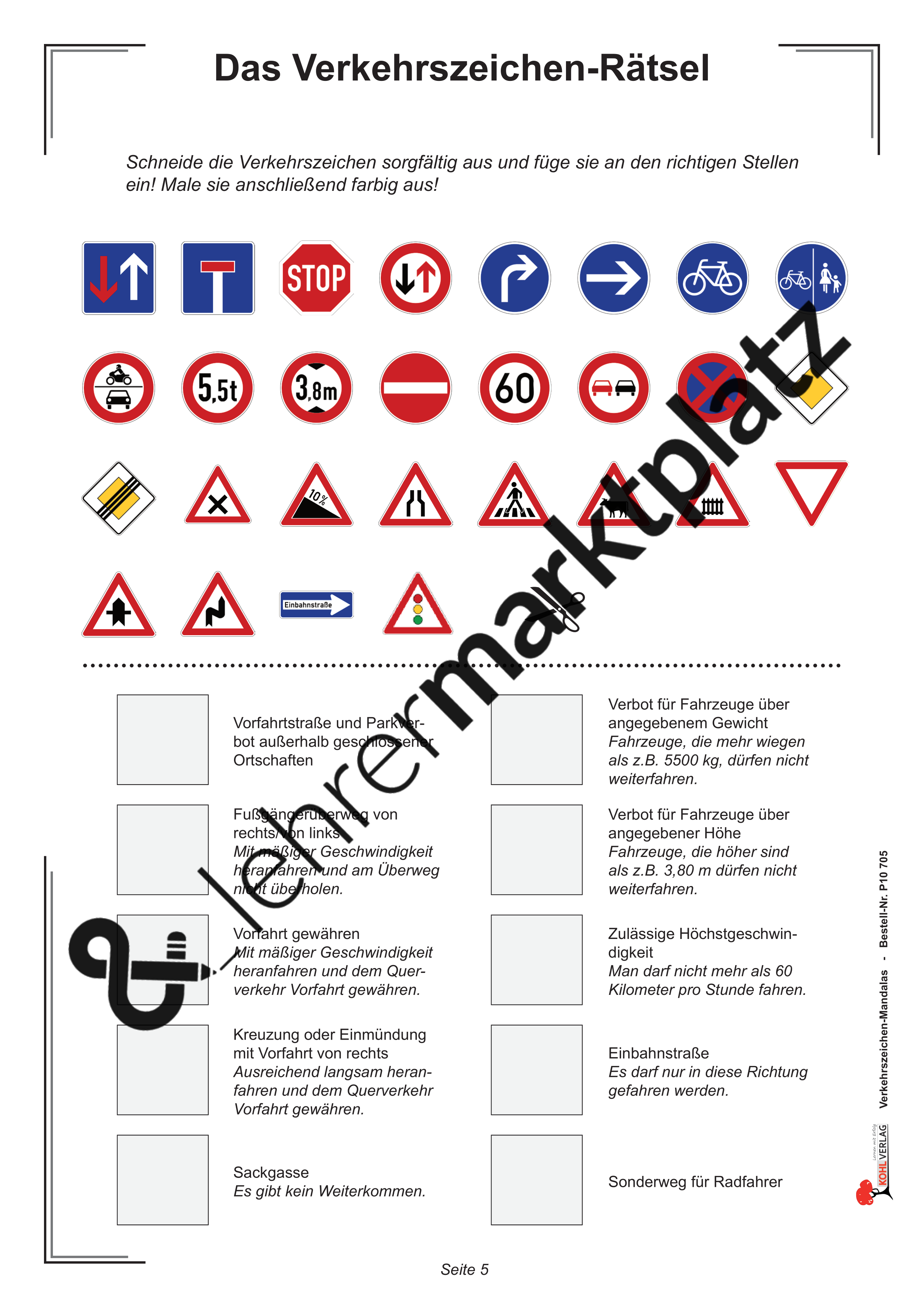 Ausmalbilder Verkehrszeichen Pdf