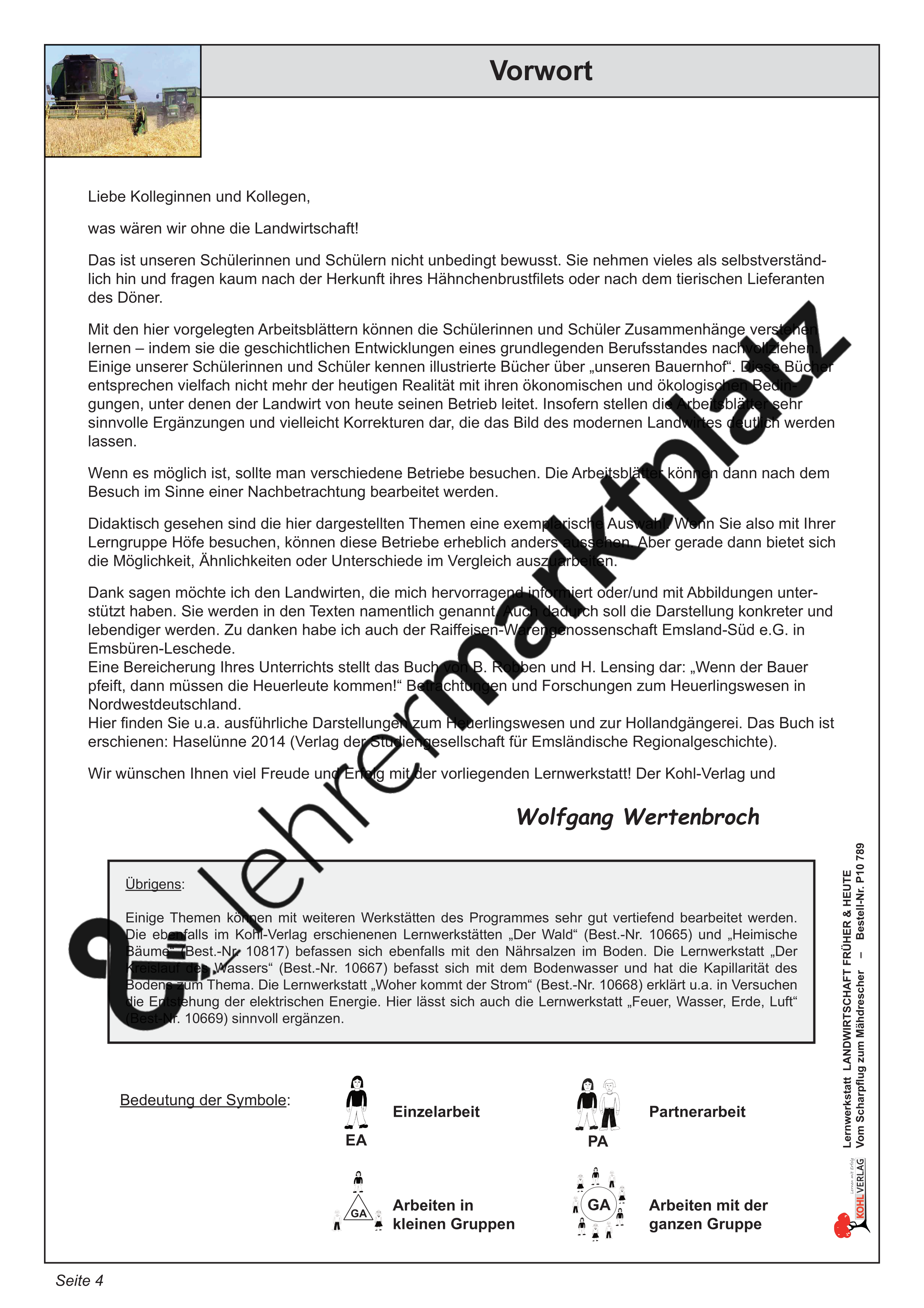 Lernwerkstatt Landwirtschaft früher und heute – Unterrichtsmaterial in