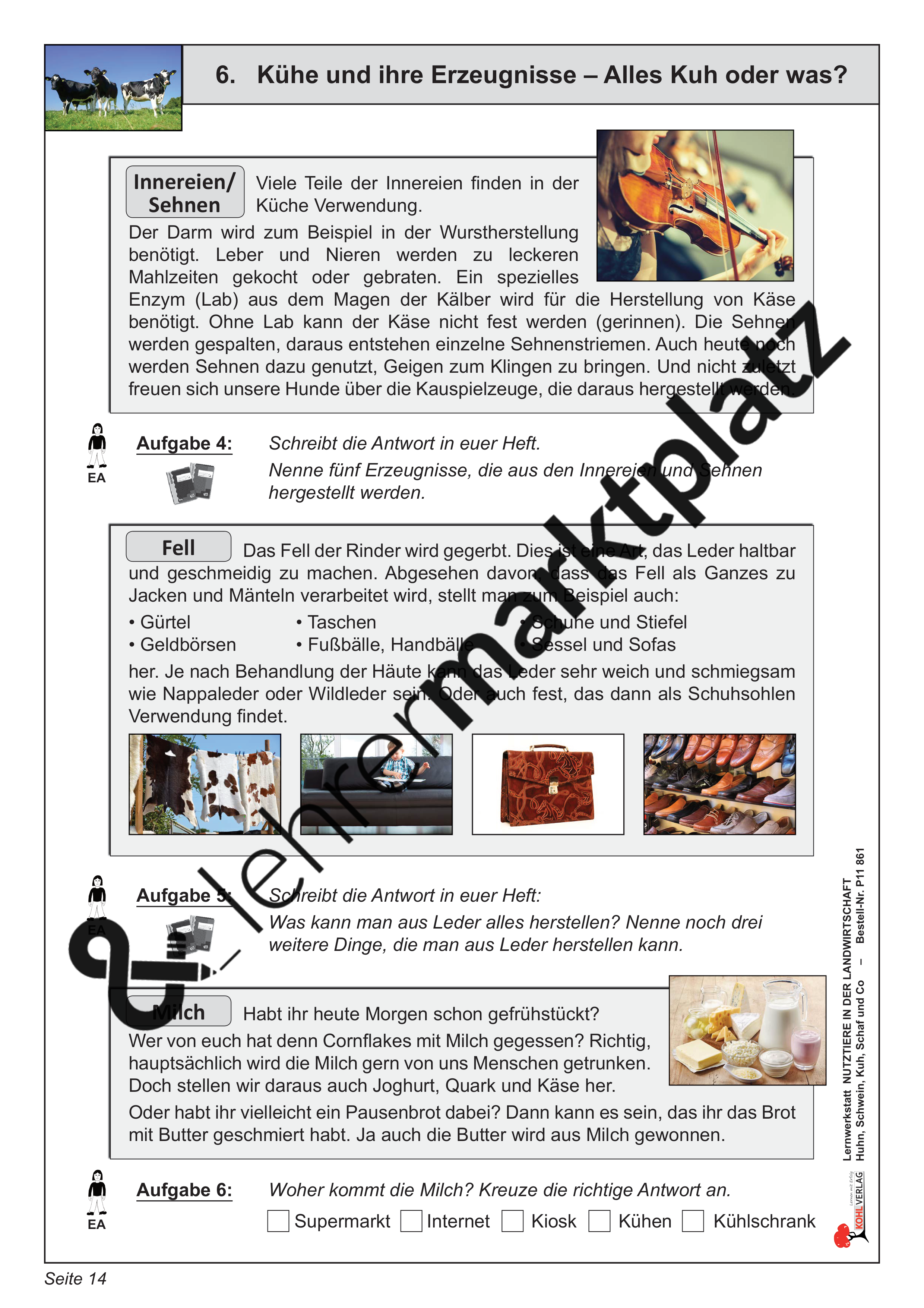 Lernwerkstatt Nutztiere in der Landwirtschaft – Unterrichtsmaterial in