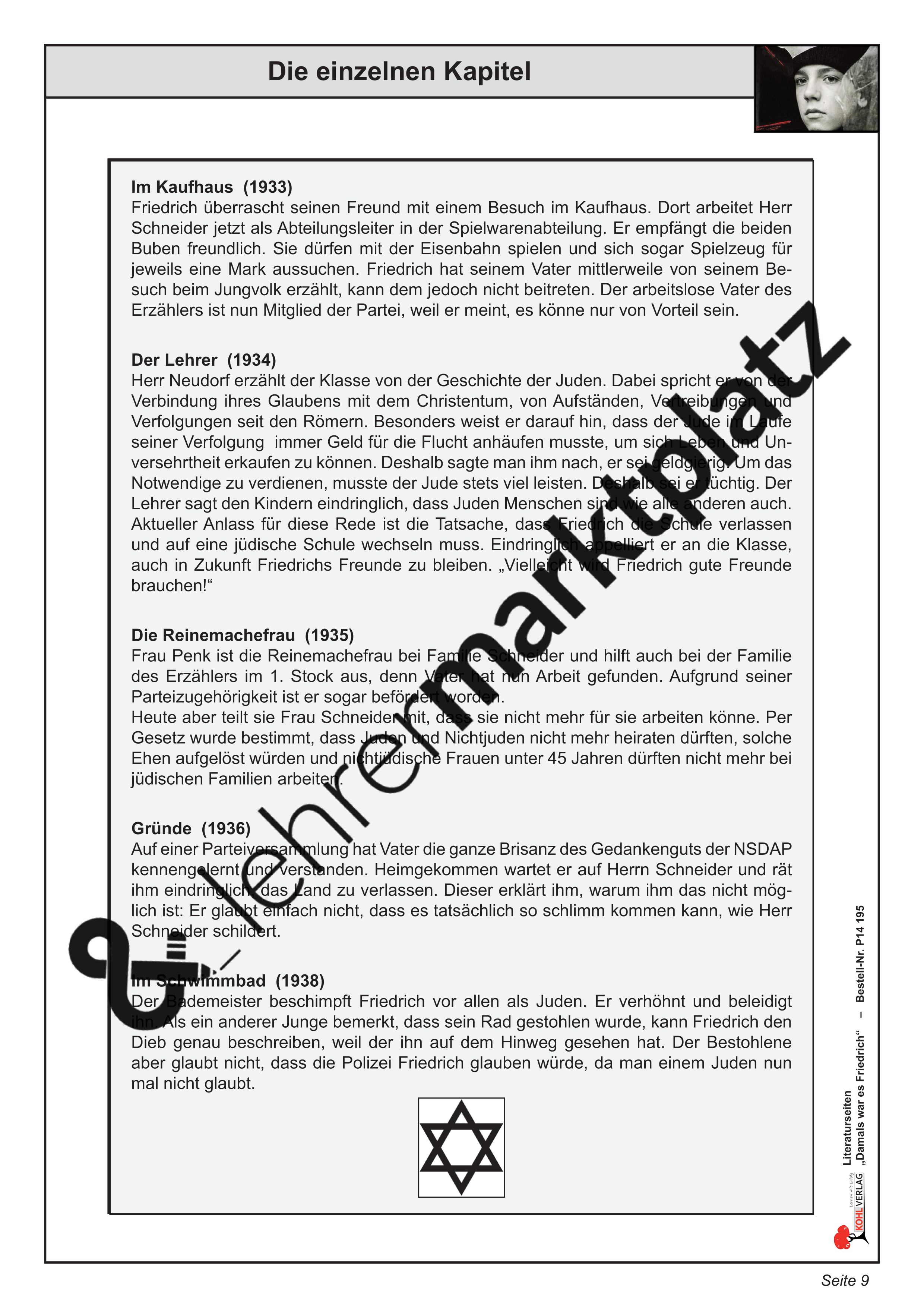 Damals War Es Friedrich Unterrichtsmaterial Damals war es Friedrich / Literaturseiten – Unterrichtsmaterial in den