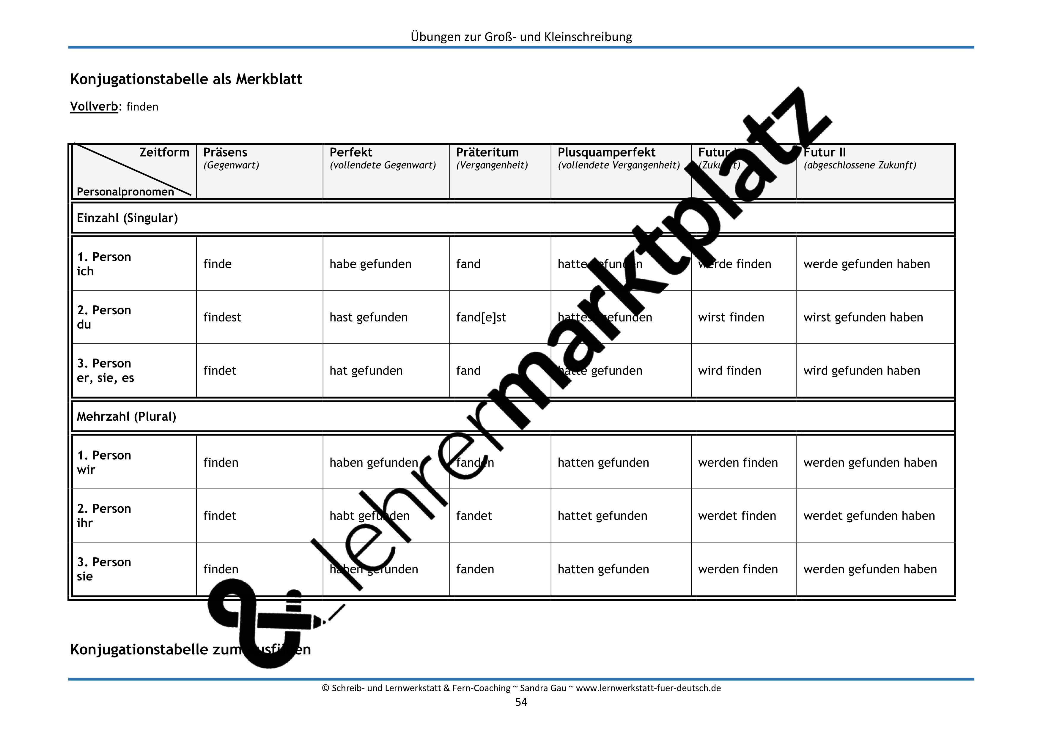 übungen Deutsch Groß Und Kleinschreibung lehrermarktplatz.de