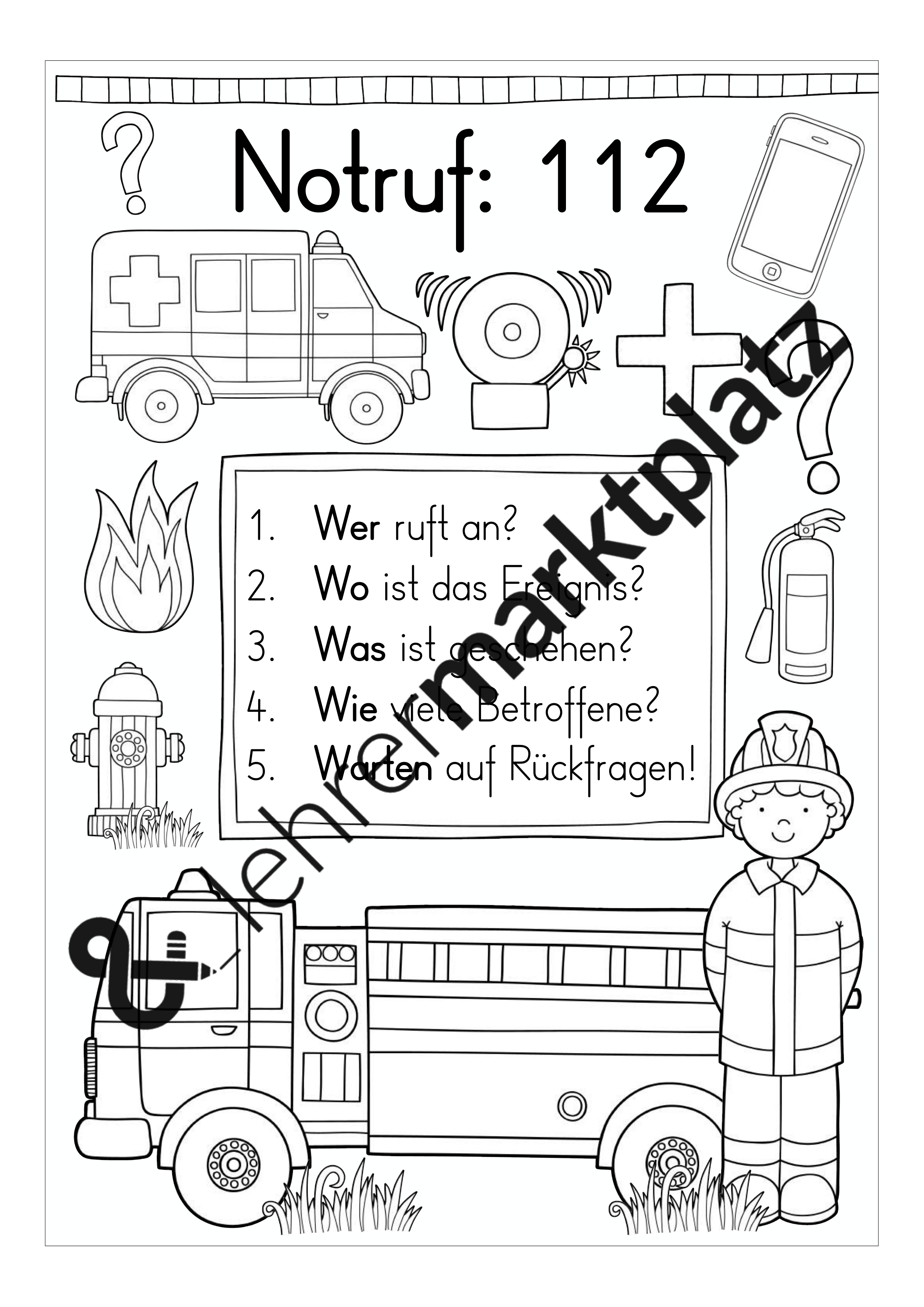 NOTRUF ! Verhalten im Notfall spielerisch üben – Unterrichtsmaterial in