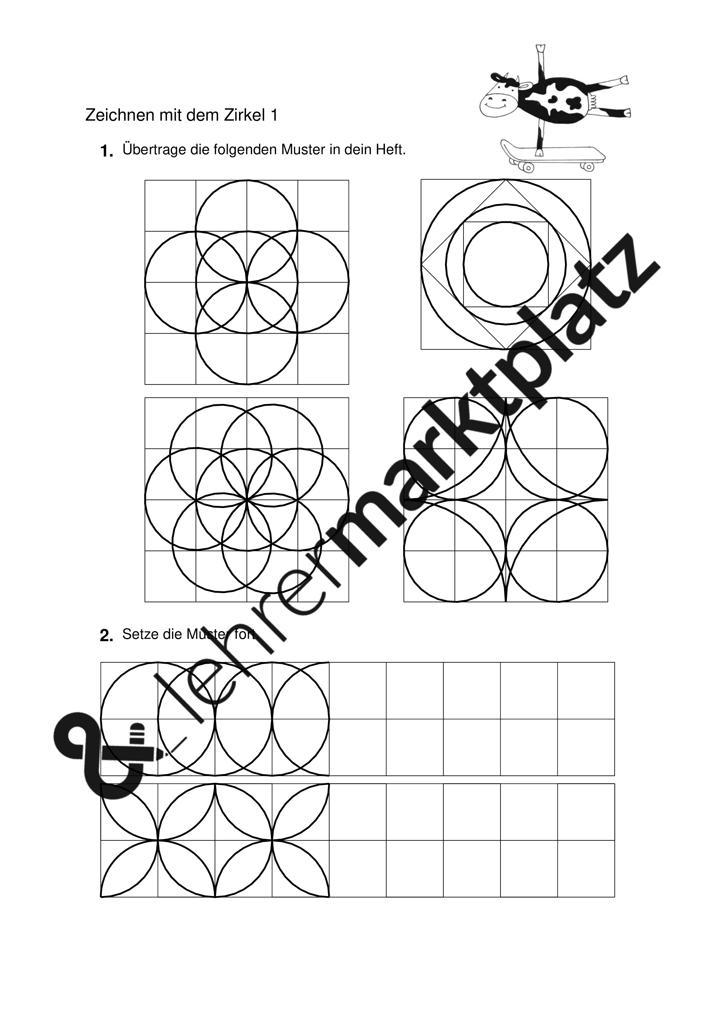 Geometrie - Klasse 3/4/5 - Arbeiten mit dem Zirkel
