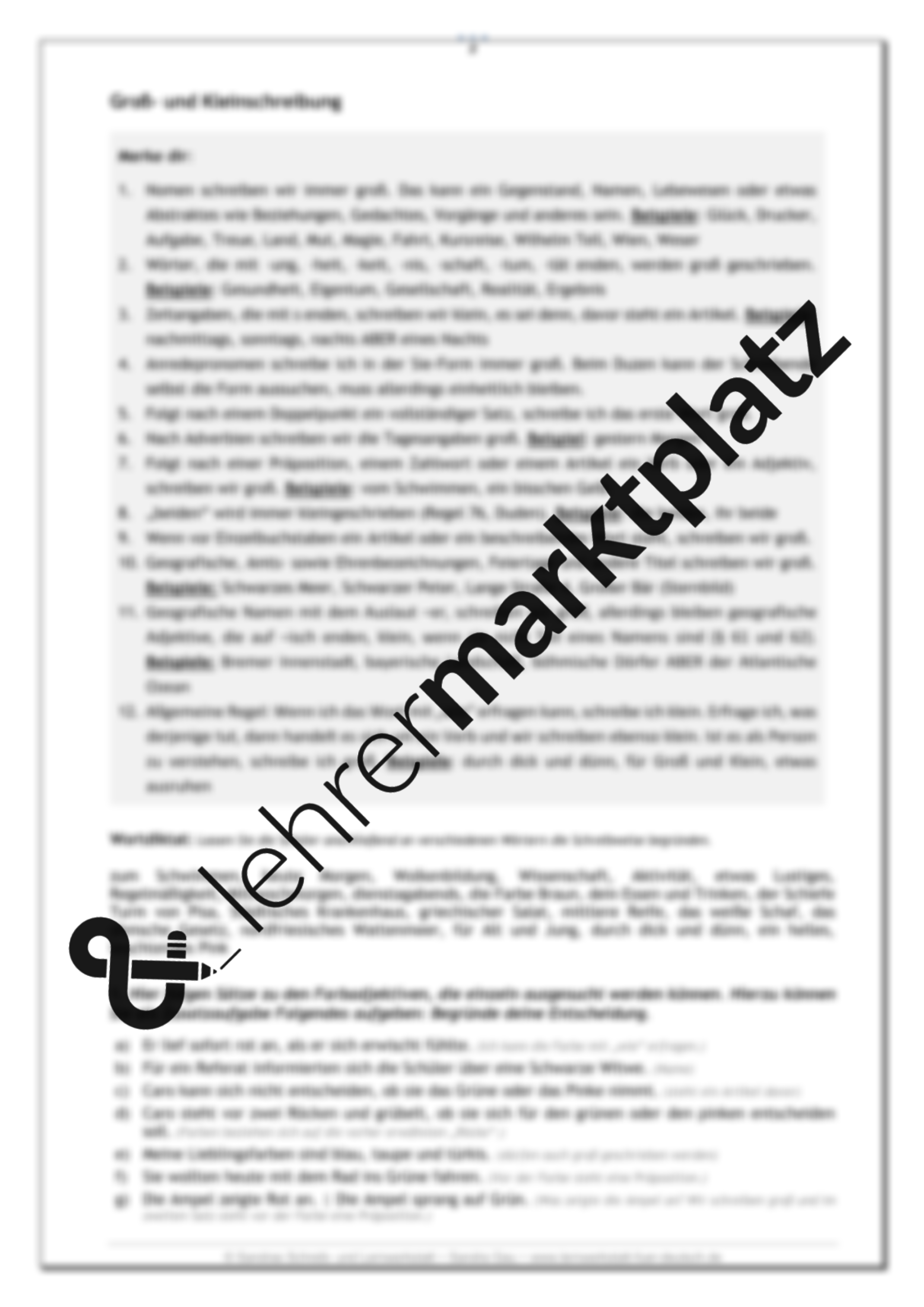 Kurze Diktate mit Nebeneffekt zur Groß- und Kleinschreibung (4.-7.Kl