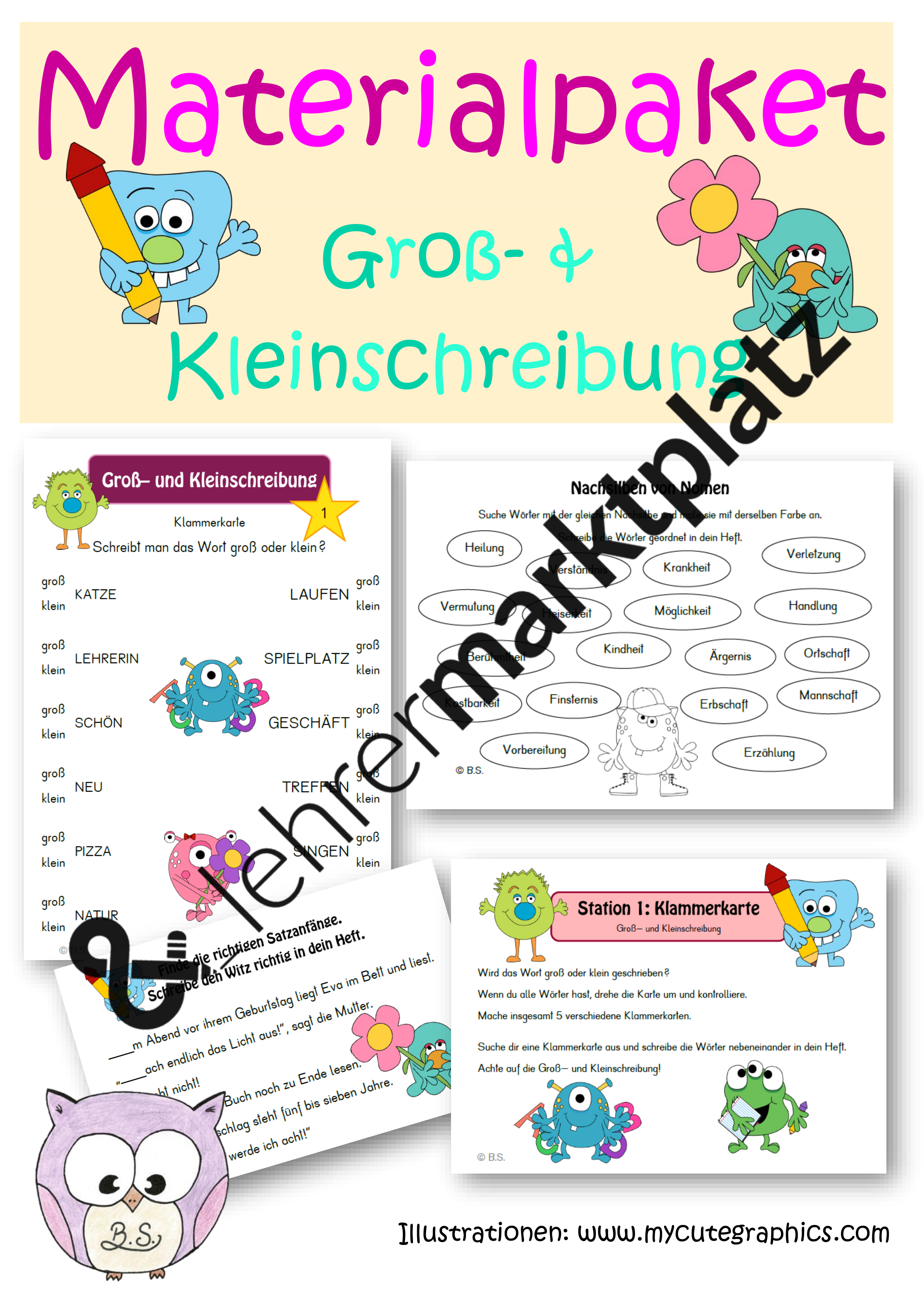 Materialpaket Groß und Kleinschreibung Unterrichtsmaterial im Fach Deutsch Materialpaket Groß und Kleinschreibung Unterrichtsmaterial im Fach Deutsch