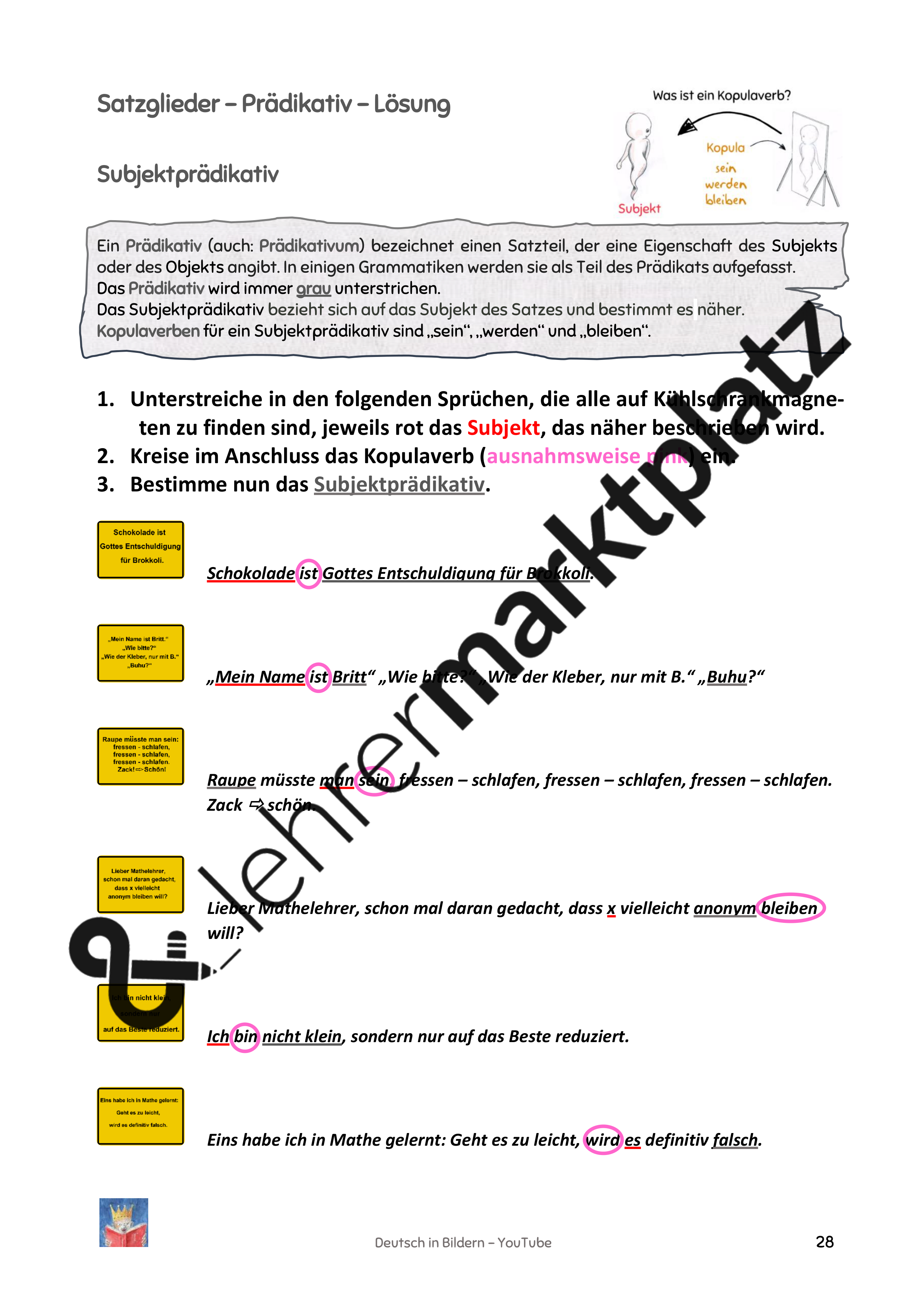 Den Satzgliedern Auf Der Spur Lösungen Satzglieder - Übersicht, Erklärungen, Aufgaben und Lösungen